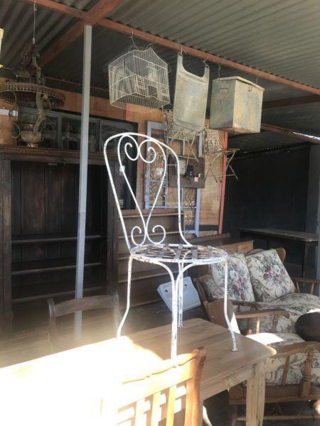 Antique pretty wrought iron chair