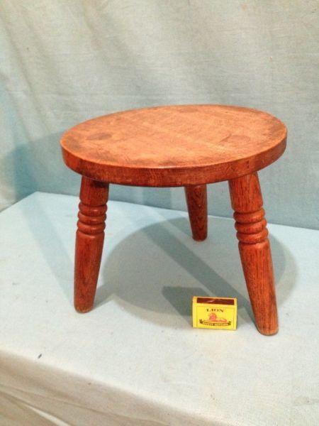 R170.00 … Original Oak Milk Maid Stool. Size: 26 X 22cm