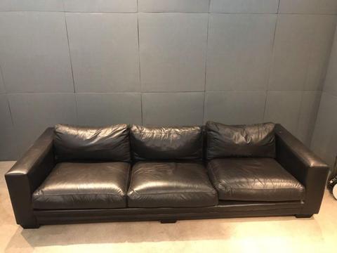 Leather lounge couch