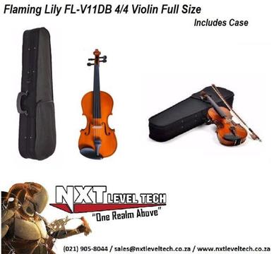Flame Lily - FL-V11DB-44 - Violin Full Size with Case