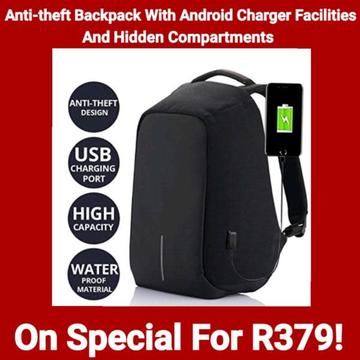 Anti-theft Backpack With Android Charger Facilities