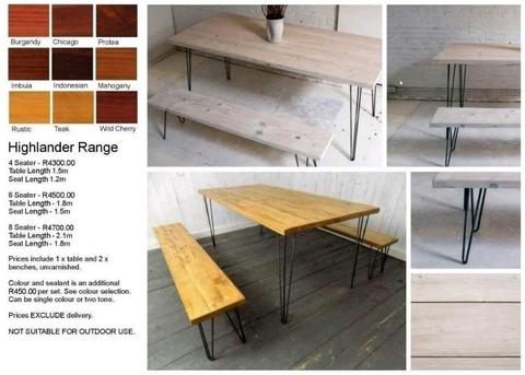 Table And Bench Sets Made To Order