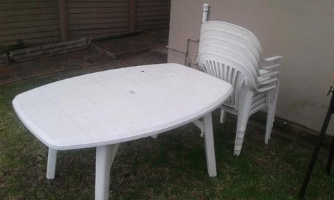 Plastic table and chairs