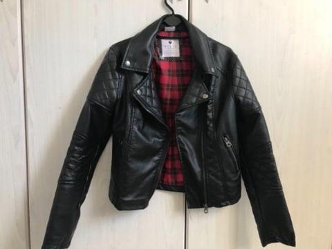 Leather look girls jacket