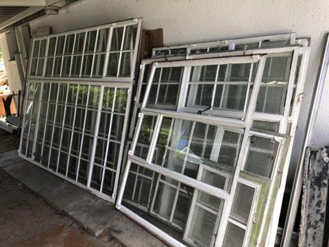 Steel cottage pane window frames in good condition with glass