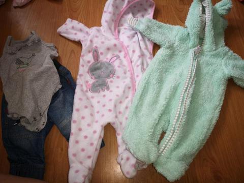Various baby girl and boy clothes from New born to 6 months