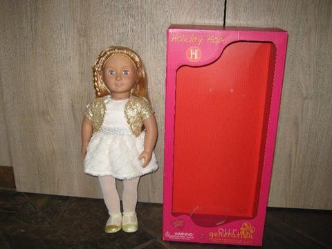 Our Generation Doll Holiday Hope With Gold Jacket Blond 45cm