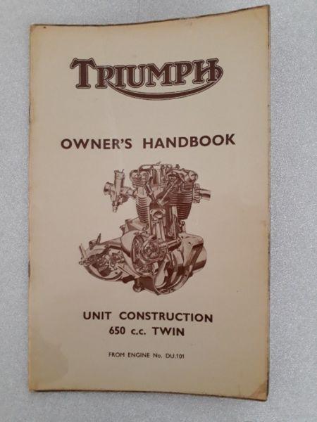 Triumph - Owners Handbook - Unit Construction 650 cc Twin