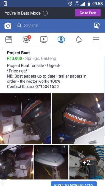 Project Boat for sale