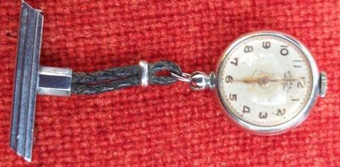 Vintage Rotary, Swiss made skeleton nurse's fob watch