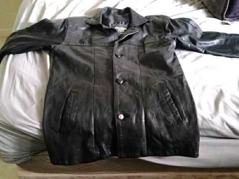 Black leather jacket size L