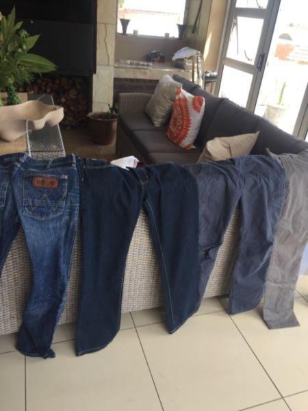Men’s new chinos and jeans for sale