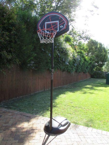 Basketball backboard, pole and base