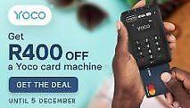Accept card payments with a YOCO card machine