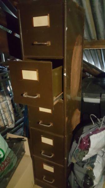 Old metal filing cabinet