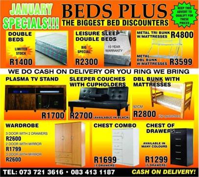 METAL tri bunk with mattresses R4800-(YOU CAN PAY AT HOME)