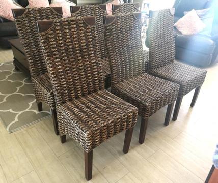 6x Wicker / Rattan Dining Chairs