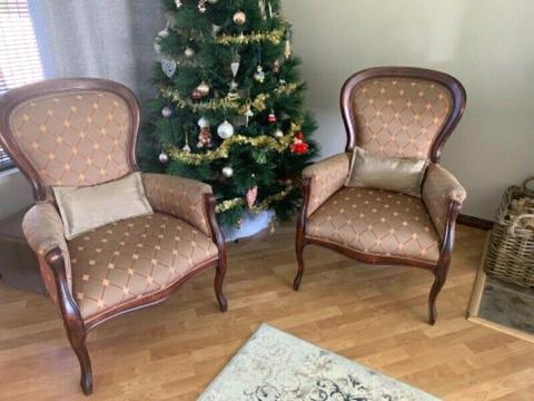 ✔ Pair of Antique French Regency Armchairs (circa 1900)