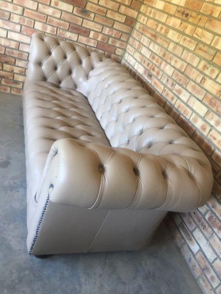 Genuine full leather 3 seater Chesterfield couch
