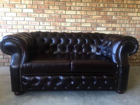Oxblood Chesterfield original genuine full leather couch