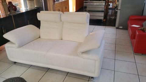 Genuine leather white couch