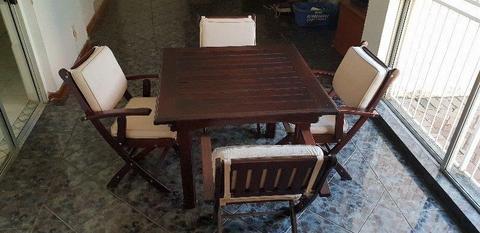 Rhodesian Teak 4 Seater Table with Chairs