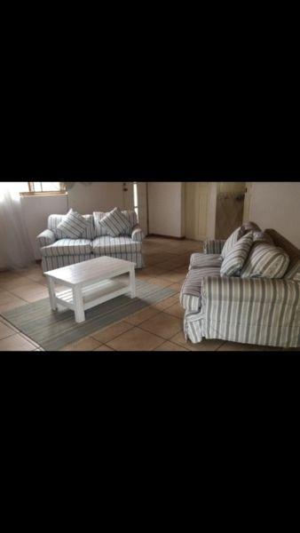 2 piece sofa, carpet and table