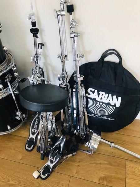 Premier Cabria Drum Kit , Cymbals and accessories
