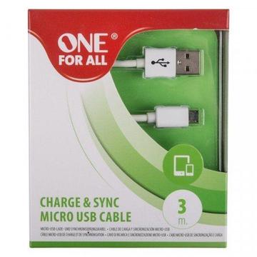 One For All Apple Lightning Cable White - 3M Usb