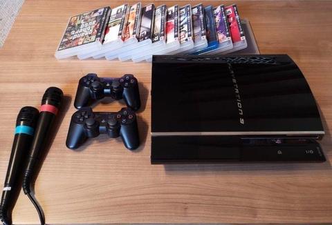 PS3 Playstation 3 with Games & Controllers