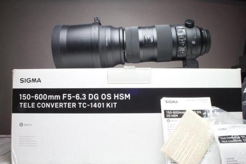 Sigma 150-600mm SPORT lens, Canon mount - R27,500 new