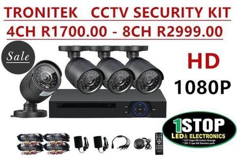TRONITEK 4CH 8CH 720P 1080P COMPLETE CCTV SECURITY KIT-1STOP LED