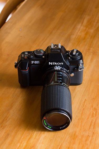 Nikon F-301 35mm Film Camera with Tokina 80-200mm f4.5 Lens