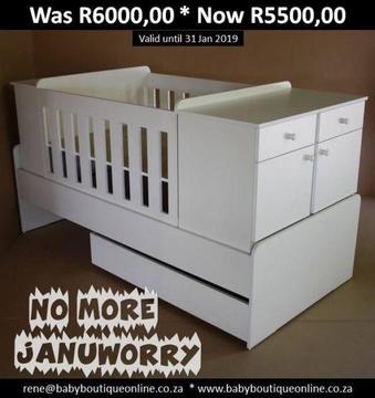 5-in-1 Cot on special until 31 Jan