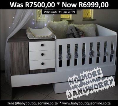 5-in-1 Cot Bed on special until 31 Jan