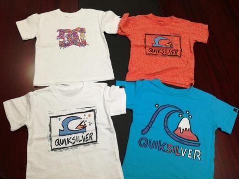 4 x Brand New Quicksilver T.Shirts For Sale size 3-4 year old