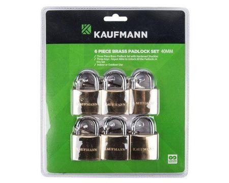 Lock Set Brass 6 Pce Kaufmann - 40Mm