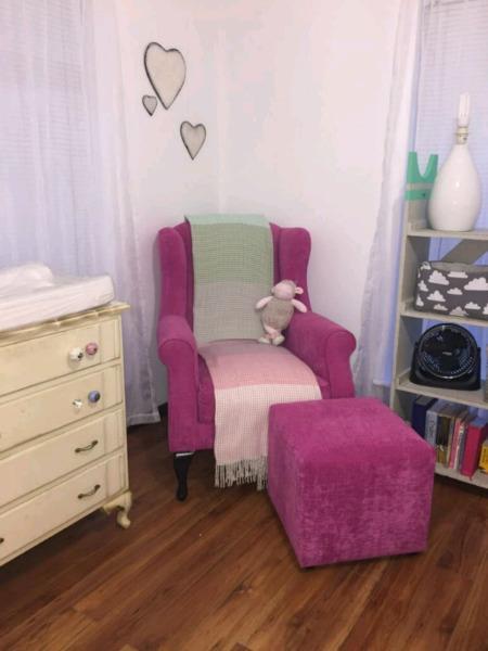 PINK Nursing Chair with ottoman