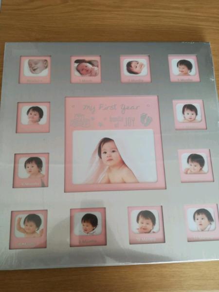 Frame with monthly baby pictures