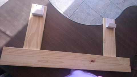 Wooden safety rail for bed