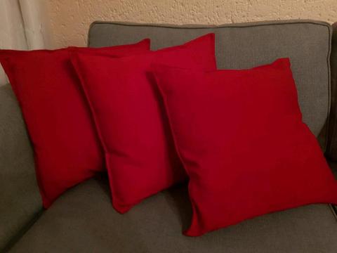 6 red cushions (or 6 covers only)