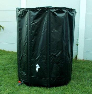 1000L Collapsible Portable Rain Water Storage Unit with hose, tap and overflow attachments included