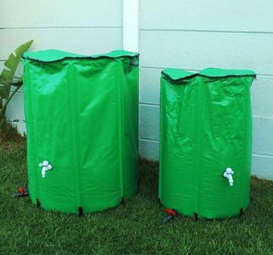 500L Collapsible Portable Rain Water Storage Unit with hose, tap and overflow attachments included
