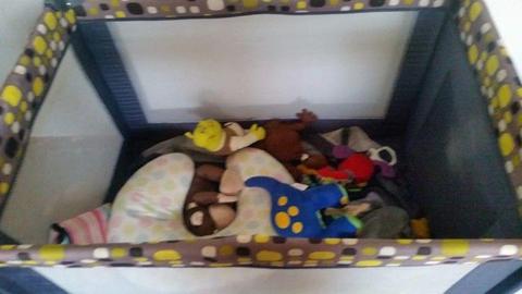 Pram, camp cot, walking ring and toys for R3000