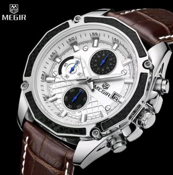 Megir Mens Quartz 46mm Chronograph Sports Watch