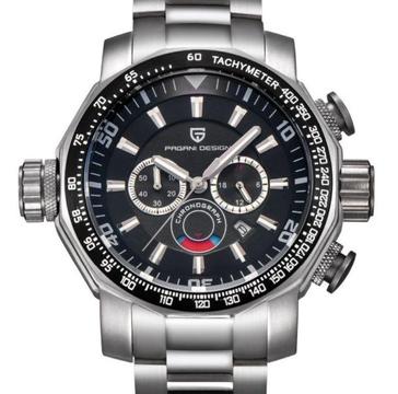 Pagani Design 50mm Quartz Chronograph Stainless Steel Watch