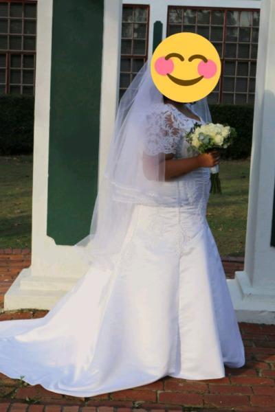 Custom Made Plus Size White A-line Wedding Gown