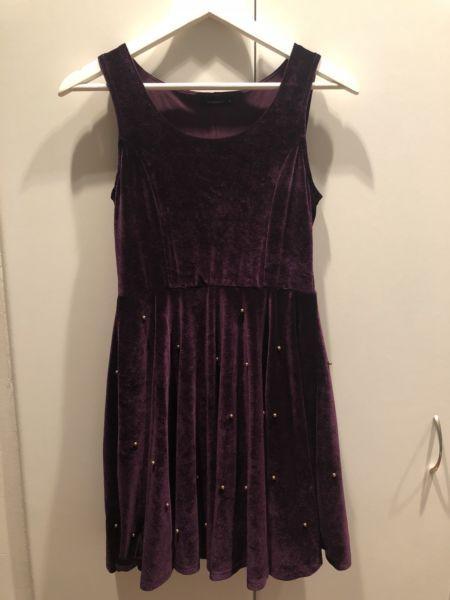Purple Velvet Jo Borkett Dress (Small)