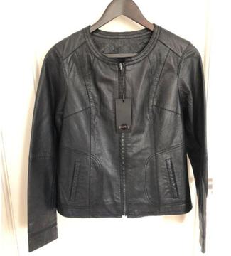 Poetry Leather Jacket - Brand New R1699! Size 10, Navy