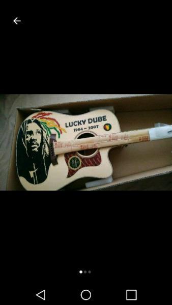Lucky Dube Custom Painted Guitar